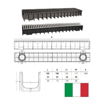 Lietus ūdens novadkanāls 100x100,A-15, NER.TĒR