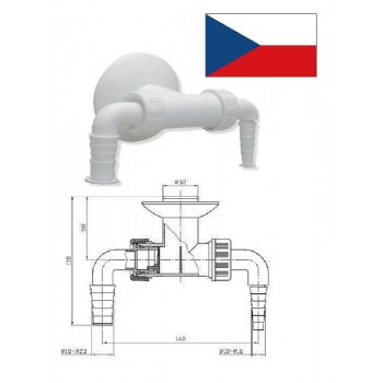 Sifons veļas maš.10-16/2x18-23 EPT3300, DN32 AV