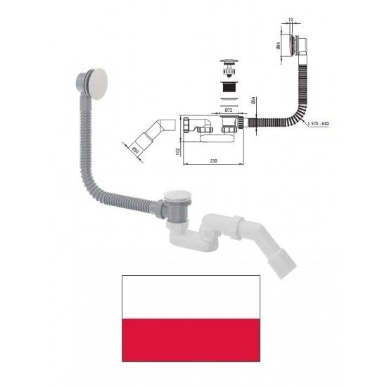 Vannas sifons ar Click-Clack, BALTS