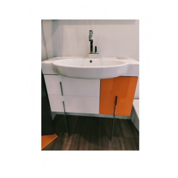 Skapītis ar izlietni, balts/oranžs, AREA 81x35