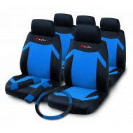 Auto sēdekļu pārvalku komplekts "INDY", melns/ zils