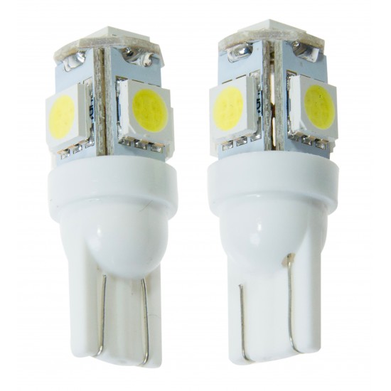 LED spuldzes, 2 gab, W5W T10, 5SMD