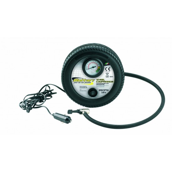 Gaisa kompresors ar manometru 12V 260 PSI 