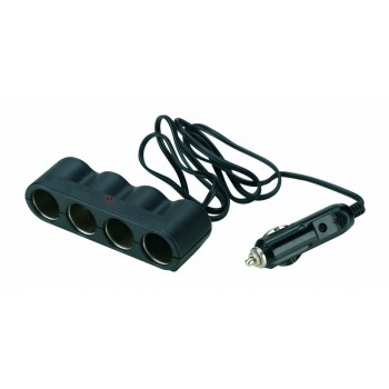 Četrvietīga ligzda ar pagarināmu vadu 12V/24V "FOUR SOCKETS"