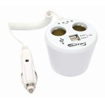 Dubultā piepīpēšanas  ligzda  +2USB portiem 1AMP "POWER-STATION"