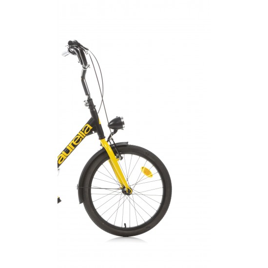 Saliekamais velosipēds 20'' ‘’AURELIA’’, melns/ dzeltens