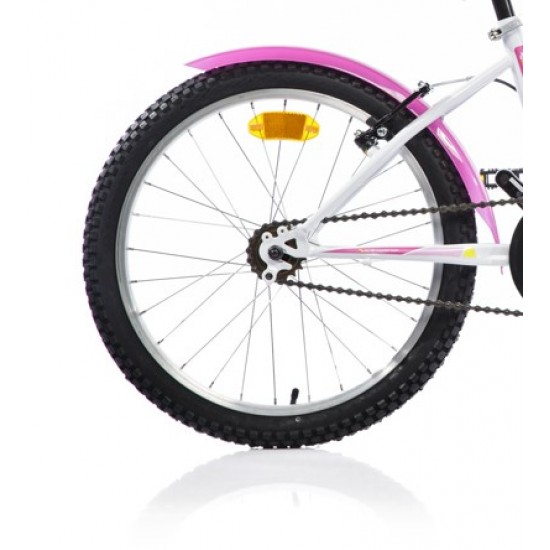 Bērnu velosipēds 20'' ''420 SPORT'', balts/rozā