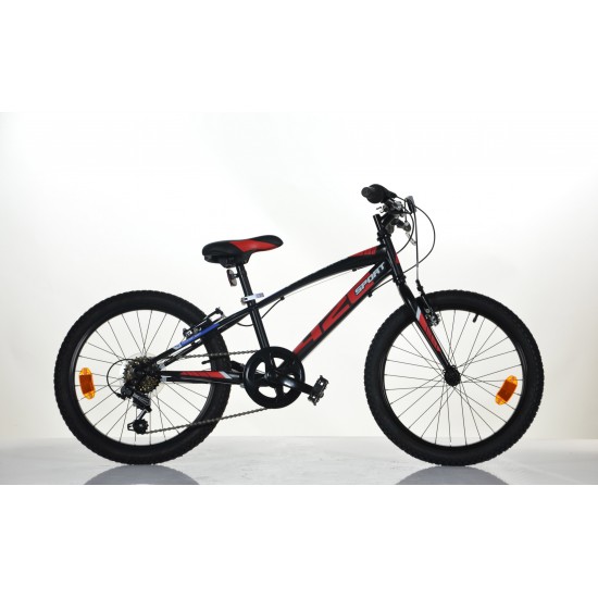 Bērnu velosipēds 20'' ''420 SPORT'', melns/sarkans, 6 ātrumi