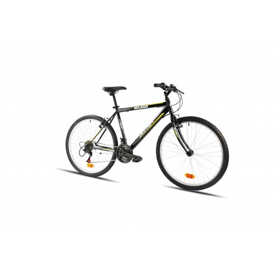 Vīriešu velosipēds 26'' ''MILANO'', melns/dzeltens
