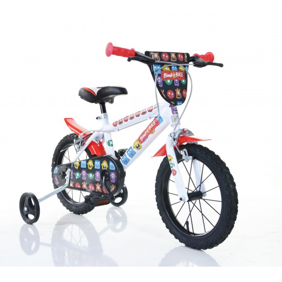 Bērnu velosipēds Bimbo Bike 16'' ''MONSTER'', melns/ sarkans/ balts
