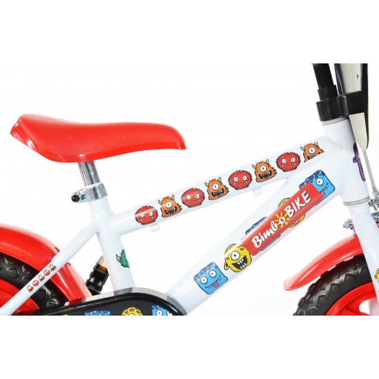 Bērnu velosipēds Bimbo Bike 12'' ''MONSTER'', melns/ sarkans/ balts