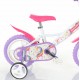 Bērnu velosipēds Bimbo Bike 12'' ''UNICORN'', balts/ violēts/ rozā