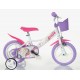 Bērnu velosipēds Bimbo Bike 12'' ''UNICORN'', balts/ violēts/ rozā