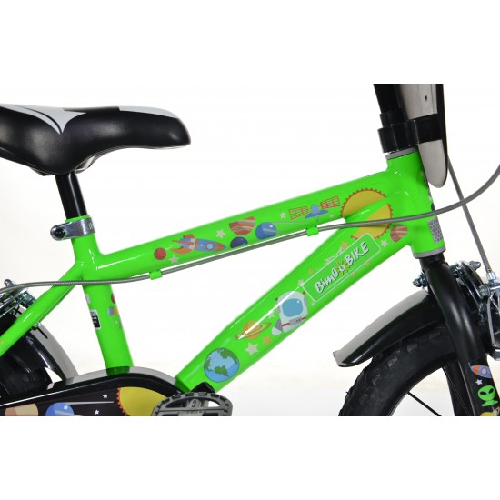Bērnu velosipēds Bimbo Bike 14'' ''COSMOS'', melns/zaļš