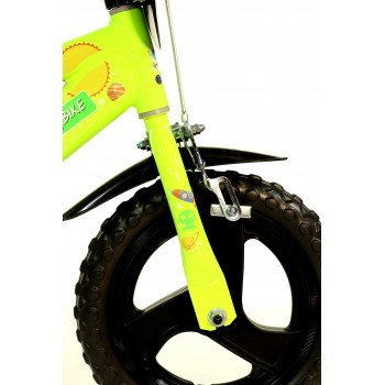 Bērnu velosipēds Bimbo Bike 12'' ''GALAXY'', melns/ neona zaļš