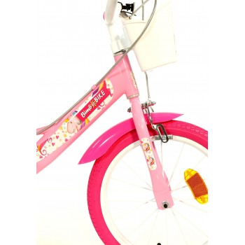 Bērnu velosipēds Bimbo Bike 16'' ''UNICORN STAR'', balts/ rozā