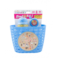 Komplekts bērnu velosipēdam "STORY", 3 elementi (grozs, ūdens pudele un zvaniņš), zils