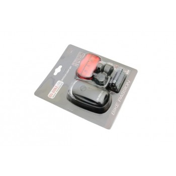 Priekšējā un aizmugurējā luktura komplekts "BY-BIKE TWO 3+3"