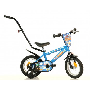 Bērnu velosipēds 12" zils ar lidmašīnu motīviem