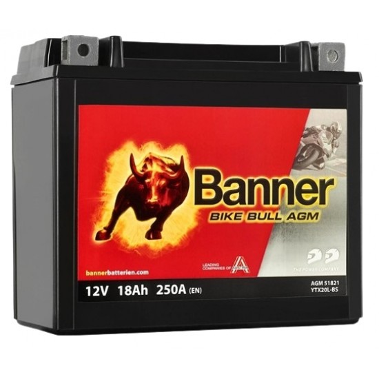 Banner 18Ah Bike Bull GEL 12V 250A 175x87x155mm