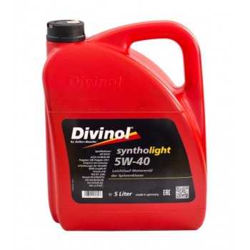 DIVINOL Syntholight 5W40 Sintētiskā eļļa SN/CF, 5L