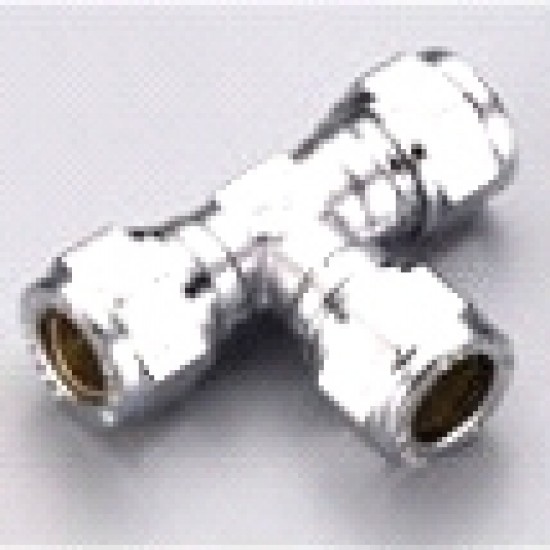 Hromēts kompresijas trejgabals Cu caurulei