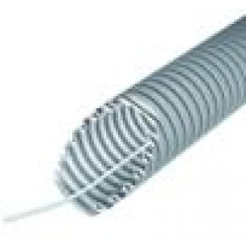 Gofrēta caurule ar stiepli (320N/5cm), pelēka