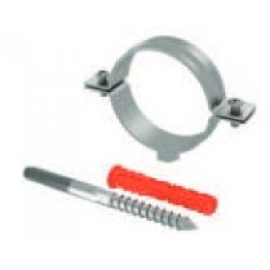 Metāla cauruļu stiprinājums ar skrūvi un dibeli