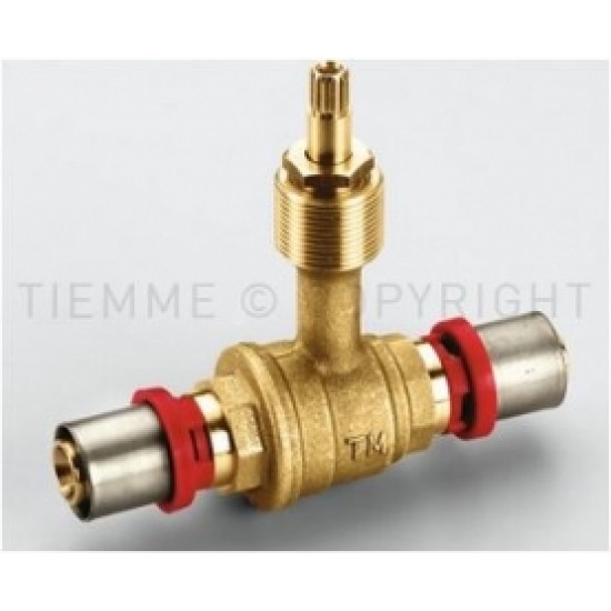 Iebūvējams lodveida ventilis daudzslāņu caurulēm, presējams