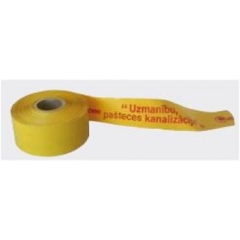 Brīdinājuma lente kanalizācijas sistēmām, dzeltena