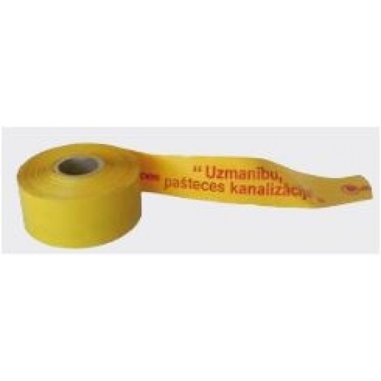 Brīdinājuma lente kanalizācijas sistēmām, dzeltena