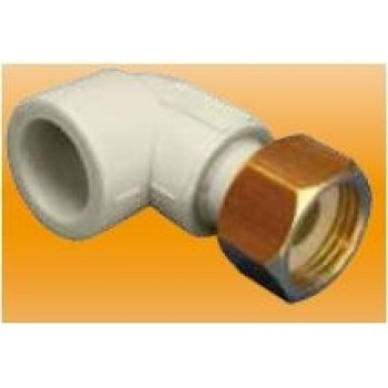 PPR līkums ar slīduzgriezni d20x1/2"F, pelēks