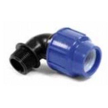 PP līkums PE caurulei, ārējā vītne