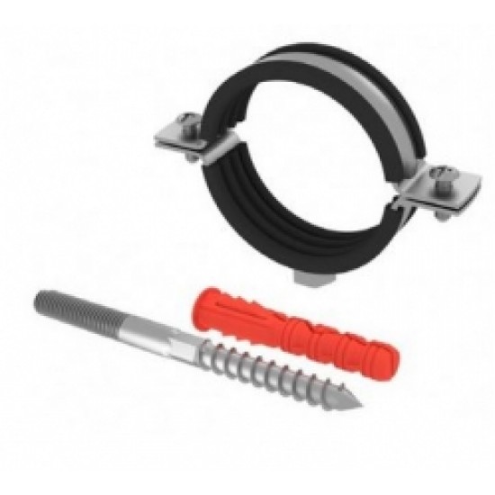 Cauruļu stiprinājums ar gumiju un skrūvi, metāla