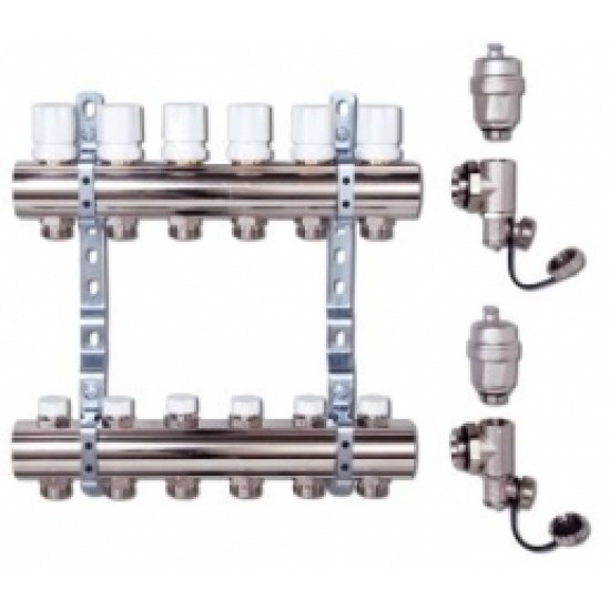 Kolektoru komplekts 9 līnijas, ar balansventiļiem