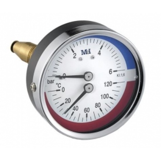 Termomanometrs Ø80mm, horizontāls
