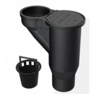 Ķeta lietusūdeņu savācējs, pieslēgums DN/OD100, ar gružu savācējspaini