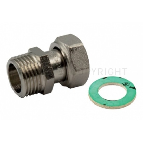 Pāreja ar slīduzgriezni MF, plakana blīve, niķelēta