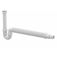 Cauruļsifons izlietnei ar uzgriezni 6/4" un gofru A80-DN50/40