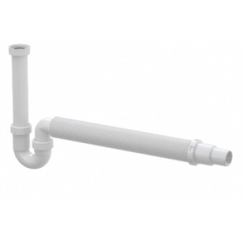 Cauruļsifons izlietnei ar uzgriezni 6/4" un gofru A80-DN50/40