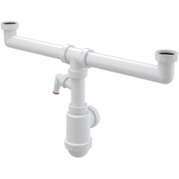 Sifons dubultai izlietnei A448P-DN50/40 1"1/2 ar uzgriežņiem un štuceri