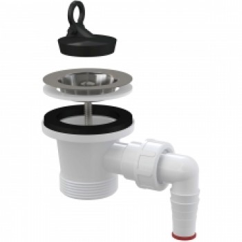 Sifona izplūde A33P 1"1/2 ar štuceri un nerūsējoša tērauda resti Ø70