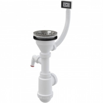 Sifons izlietnei A447P-DN50/40 ar NT resti Ø115, štuceri un pārplūdi