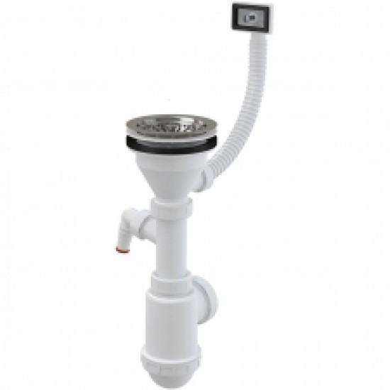 Sifons izlietnei A447P-DN50/40 ar NT resti Ø115, štuceri un pārplūdi