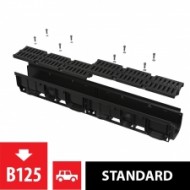 Drenāžas kanāls 100mm B125, plastikas rāmis,kompozītmateriāla režģis