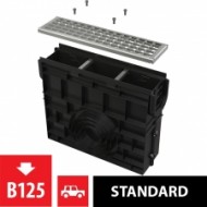 Smilšķērājs drenāžas kanālam AVZ102 ar plastikas rāmi, cinkotā tērauda režģis B125