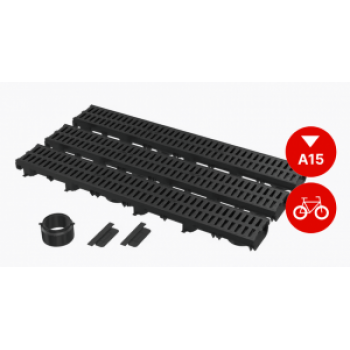 Garāžas kompl. 3m plastikas režģis (2×gala noslēgi, 1×izvads DN110), A15