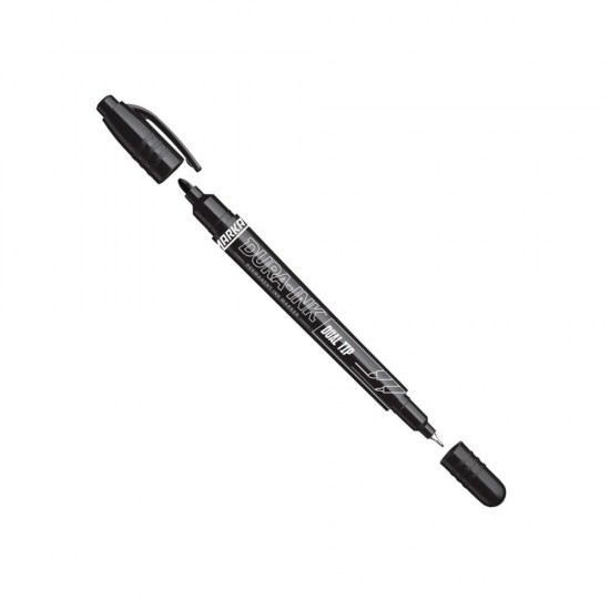 Marķieris DURA-INK Dual Tip, 0.7 MM, melns