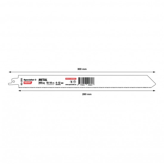 SPECIALIST+ Metāla zāģa asmens BI-METAL, 300 mm, 10-14 TPI