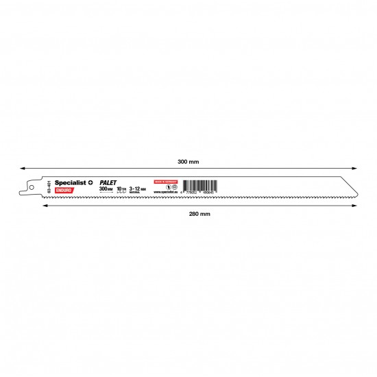 SPECIALIST+ turpgaitas zāģa asmens paletēm BI-METAL, 300 mm, 10TPI